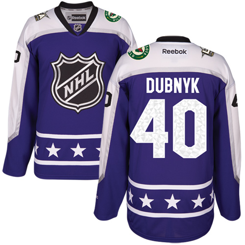 Wild #40 Devan Dubnyk Purple All-Star Central Division Stitched Youth NHL Jersey